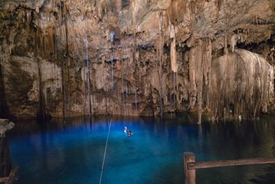 Chichen Itza and 3 cenotes tour with transportation from Valladolid - Cenote Ik kil: swimming time with a strong safety reminder