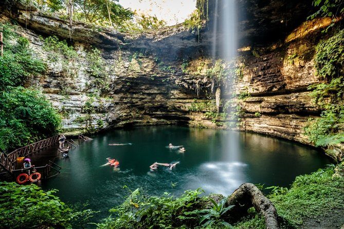 Full-Day Tour Chichen Itza, Valladolid and Cenote open bar in bus - Cenote Maya swim: your best photo moment (and cold water reality)